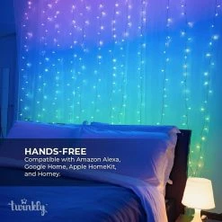 Twinkly Curtain Gen II - Smart RGB+W LED Curtain Lights, App-Controlled, 210 LEDs, 1.5x2.1m - Perfect for Home Decor & Parties -Nebo Sales Store tww210spp tus 2