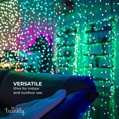 Twinkly Curtain Gen II - Smart RGB+W LED Curtain Lights, App-Controlled, 210 LEDs, 1.5x2.1m - Perfect for Home Decor & Parties -Nebo Sales Store tww210spp tus 3