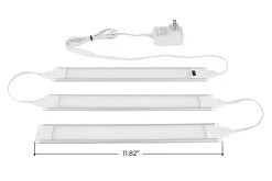 12" LED Under Cabinet Light Kit - 3-Piece Set with Tool-Free Installation & Hands-Free On/Off - 750 Lumens, 3000K/4000K -Nebo Sales Store uctf xk9 3kit connected with dims