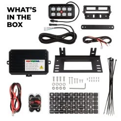 Universal LED Backlit Switch Panel - 8 Channel Automotive Control System - 12-24 VDC - Durable Rocker Switches -Nebo Sales Store usp 8ch x whats in the box updated