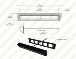 17" RV LED Flood Light - 2800 Lumens, 36W, 5700K Cool White, 12V, Black - Durable Vehicle Lighting -Nebo Sales Store val cw17 dims drawings