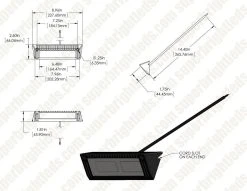 9" RV LED Flood Light - 1300 Lumens, 18W, 4000K Cool White, Black - Durable & Energy-Efficient -Nebo Sales Store val cw9 web dims