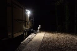 9" LED RV/Camper Porch Utility Light - 1450 Lumens, 18W, 3000K Warm White, Black Awning Flood Light -Nebo Sales Store val2 nw9 wh output