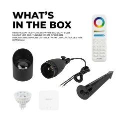 Smart Cast Aluminum LED Landscape Spot Light with RGB+Tunable White MR16 Bulb - Smartphone & RF Remote Control -Nebo Sales Store whats in