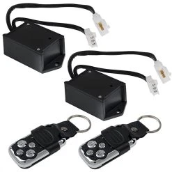 Wireless Remote Control Switches with Key Fobs - 2 Key Fob Remote Controls & Receivers for Vehicle Lighting