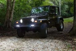 6" Linear Side Shooter Off-Road LED Driving Light Combo Spot/Flood - 20W - 2-Pack for Trucks, SUVs, ATVs -Nebo Sales Store wl 20w s180 app 2pk installed on full jeep updated