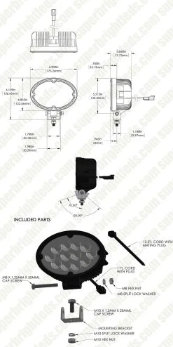 5.75" Off-Road LED Work Light & Driving Light - 27W, 2100 Lumens, 60 Degree Beam, 2-Pack - Durable Vehicle Lighting -Nebo Sales Store wl 27w 030b assembly for site