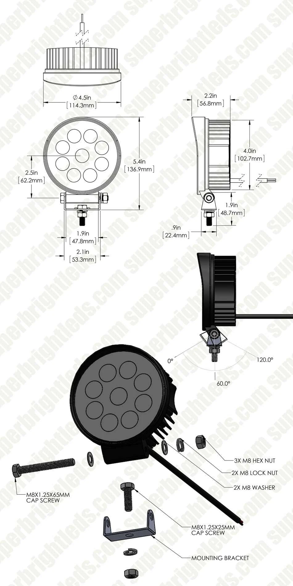 4" Off-Road Mini LED Work Light - 27W, 2,860 Lumens - Waterproof LED Driving Light for Trucks, ATVs, and SUVs 8 4" Off-Road Mini LED Work Light - 27W, 2,860 Lumens - Waterproof LED Driving Light for Trucks, ATVs, and SUVs - Image 8