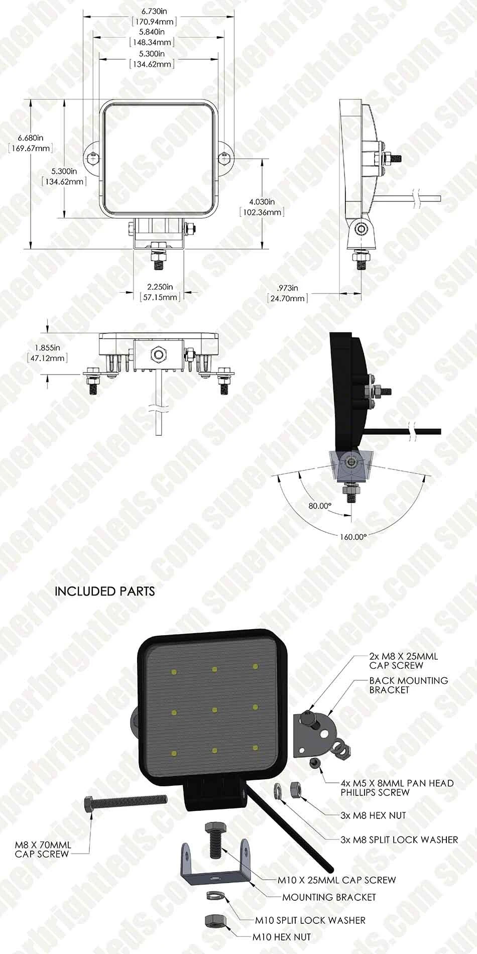 5" Off-Road LED Work Light - 27W, 2,025 Lumens, 60 Degree Beam, 6300K - Durable LED Driving Light for Vehicles 15 5" Off-Road LED Work Light - 27W, 2,025 Lumens, 60 Degree Beam, 6300K - Durable LED Driving Light for Vehicles - Image 15