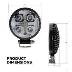 4.5" Round LED Off-Road Light - 25W, 1,800 Lumens White Spot with Amber Strobe - Grille & Surface Mount 10 4.5" Round LED Off-Road Light - 25W, 1,800 Lumens White Spot with Amber Strobe - Grille & Surface Mount -Nebo Sales Store wl aw25 strb profile dims updated