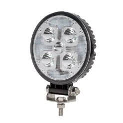 4.5" Round LED Off-Road Light - 25W, 1,800 Lumens White Spot with Amber Strobe - Grille & Surface Mount