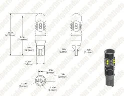 921 LED Landscape Light Bulb - 10 SMD LED Tower with Focusing Lens - 350 Lumens - Miniature Wedge Retrofit -Nebo Sales Store wled whp10 tl digimark
