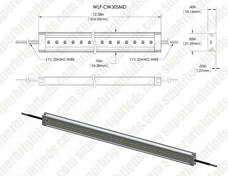 Waterproof Linear LED Light Bar Fixture - 195 Lm/ft - 1ft / 2ft - Under Cabinet Lighting 13 Waterproof Linear LED Light Bar Fixture - 195 Lm/ft - 1ft / 2ft - Under Cabinet Lighting - Image 13