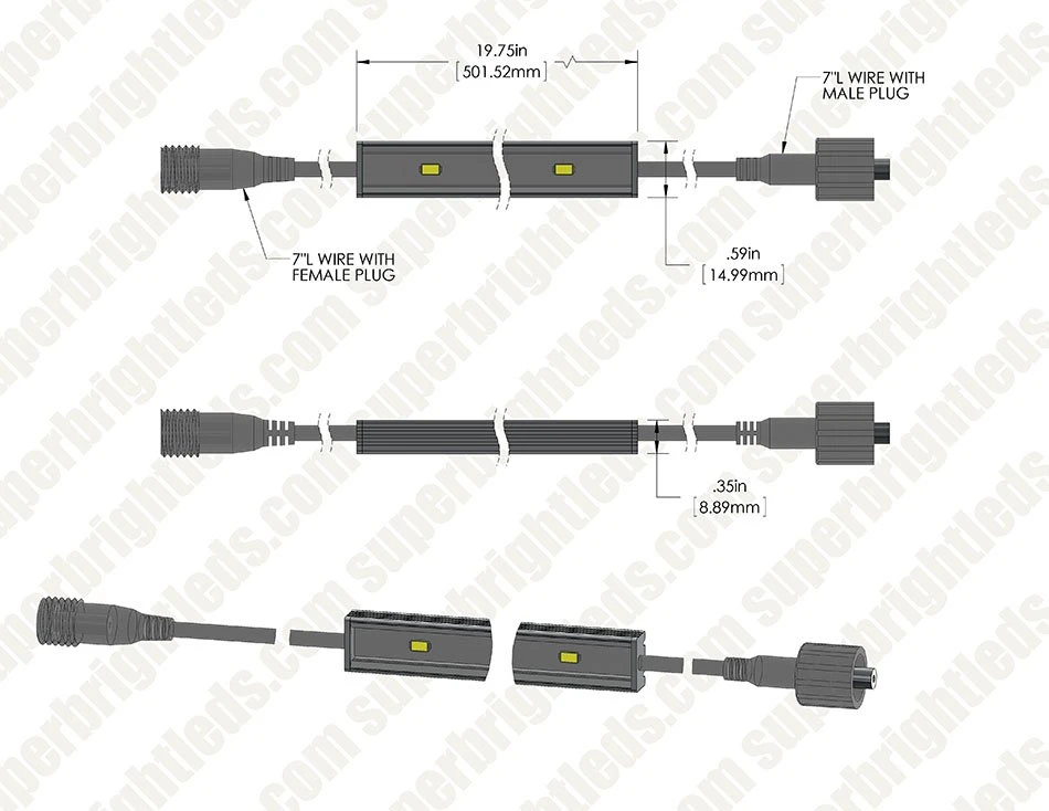Waterproof Linear LED Light Bar Fixture - 415 Lm/ft, Under Cabinet Lighting with DC Barrel Connectors 9 Waterproof Linear LED Light Bar Fixture - 415 Lm/ft, Under Cabinet Lighting with DC Barrel Connectors - Image 9