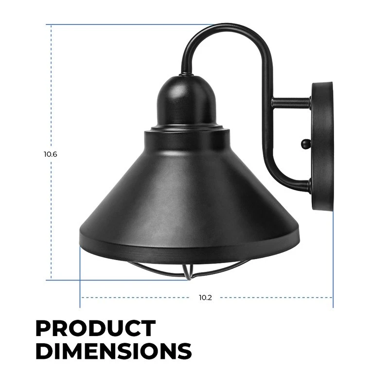 10.6" Black LED Barn Light Sconce - Indoor/Outdoor Wall Light, 9W Energy-Efficient 4 10.6" Black LED Barn Light Sconce - Indoor/Outdoor Wall Light, 9W Energy-Efficient - Image 4