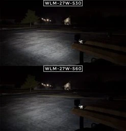 4" Square LED Pod Lights - 27W, 1,600 Lumens, 2 Pack - Durable Mini Work Lights for Vehicles -Nebo Sales Store wlm 27w s top beam angle back view