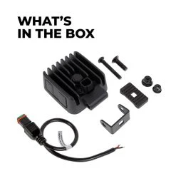 60W LED Work Light - 3.5” Vibration Resistant Flood Light - 4,500 Lumens - Single - Vehicle Lighting -Nebo Sales Store wlvm 60w fl whats in the box2