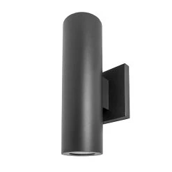 11" Black Round Cylinder LED Wall Sconce - Up/Down Light - 1400 Lumens, 3000K - Outdoor Wall Light