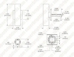 11" Bronze Square Cylinder LED Wall Sconce - Up/Down Light - 1400 Lumens, 3000K - Outdoor Wall Light -Nebo Sales Store wsr 30k20 udbl 1