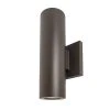 Bronze Round Cylinder LED Wall Sconce - 11" Up/Down Light - 1400 Lumens, 3000K - Outdoor Wall Lighting