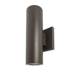 Bronze Round Cylinder LED Wall Sconce - 11" Up/Down Light - 1400 Lumens, 3000K - Outdoor Wall Lighting