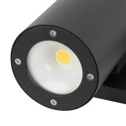 11" Black Round Cylinder LED Wall Sconce - Up/Down Light - 1400 Lumens, 3000K - Outdoor Wall Light 10 11" Black Round Cylinder LED Wall Sconce - Up/Down Light - 1400 Lumens, 3000K - Outdoor Wall Light -Nebo Sales Store wsr 30k20 udx close up