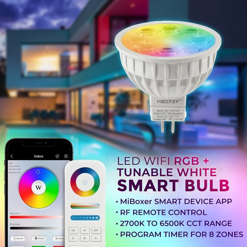 4" Low Voltage Brass Down Light - 12V LED Ready Fixture with RGB+CCT MR16 Bulb & Optional RF Remote 9 4" Low Voltage Brass Down Light - 12V LED Ready Fixture with RGB+CCT MR16 Bulb & Optional RF Remote - Image 9
