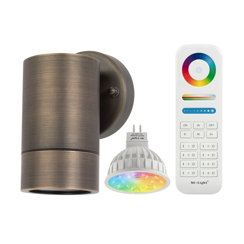 4" Low Voltage Brass Down Light - 12V LED Ready Fixture with RGB+CCT MR16 Bulb & Optional RF Remote 2 4" Low Voltage Brass Down Light - 12V LED Ready Fixture with RGB+CCT MR16 Bulb & Optional RF Remote - Image 2