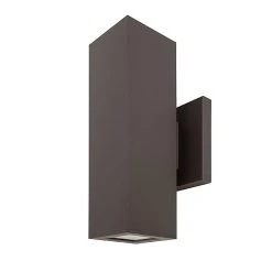 11" Bronze Square Cylinder LED Wall Sconce - Up/Down Light - 1400 Lumens, 3000K - Outdoor Wall Light